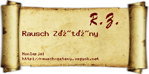 Rausch Zétény névjegykártya
